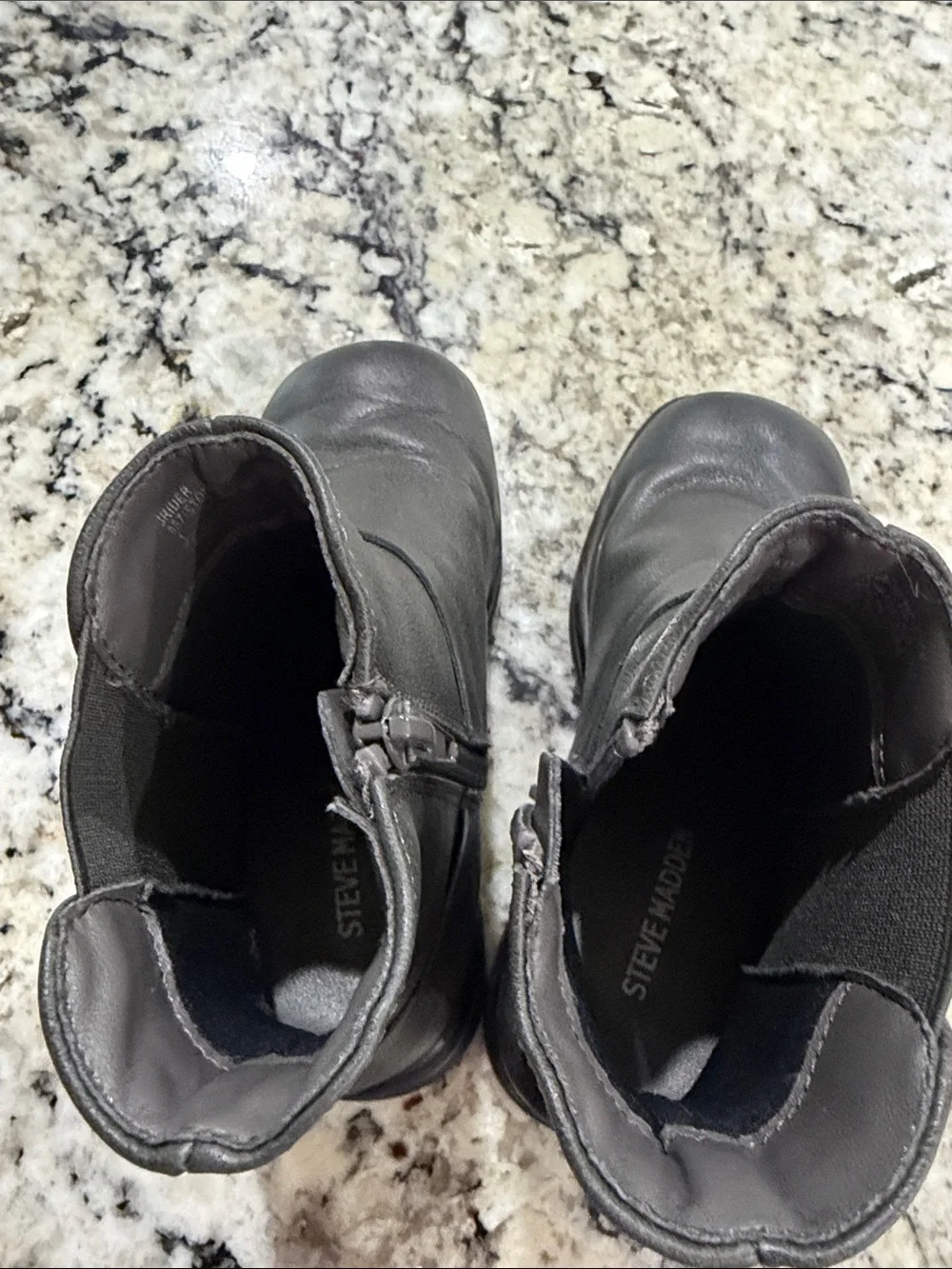 Steve Madden Sz1 Kids Gray Leather Ankle Boots